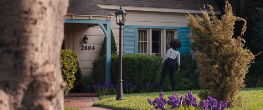 Monica peering in Agnes's window.