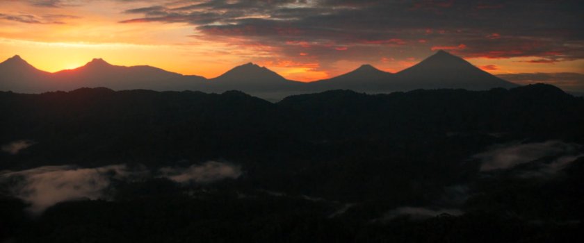 Sunset behind mountains of Wakanda.