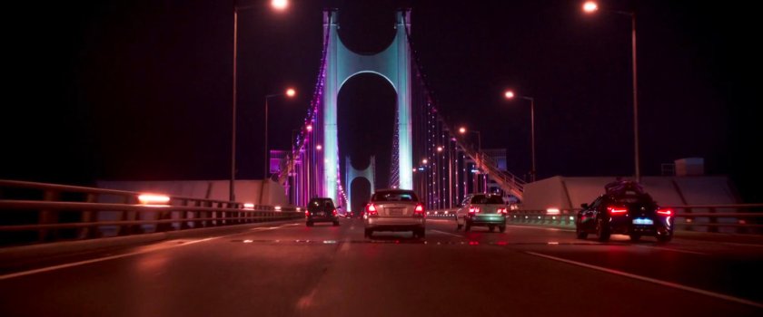 Cars on the Gwangan Bridge in Busan.