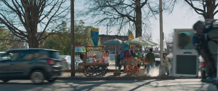 View of park across from the alley.