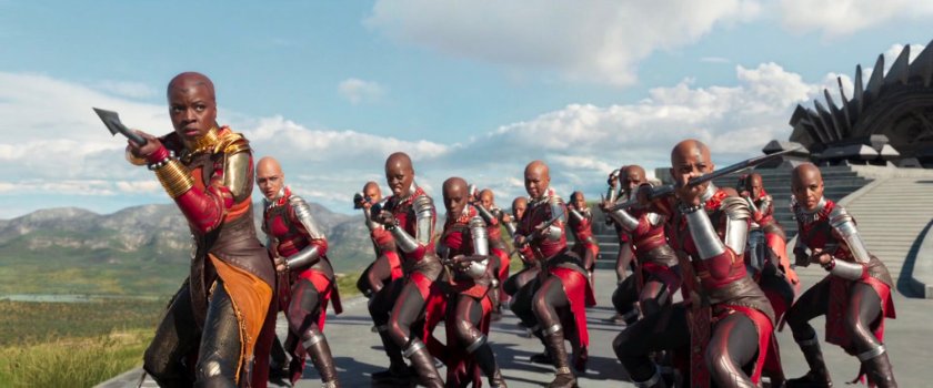 Okoye leads the Dora Milaje warriors.