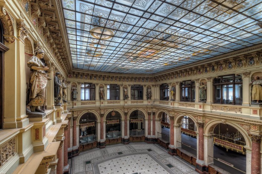 Behind the scenes interior of "Russian Hotel" in Prague.