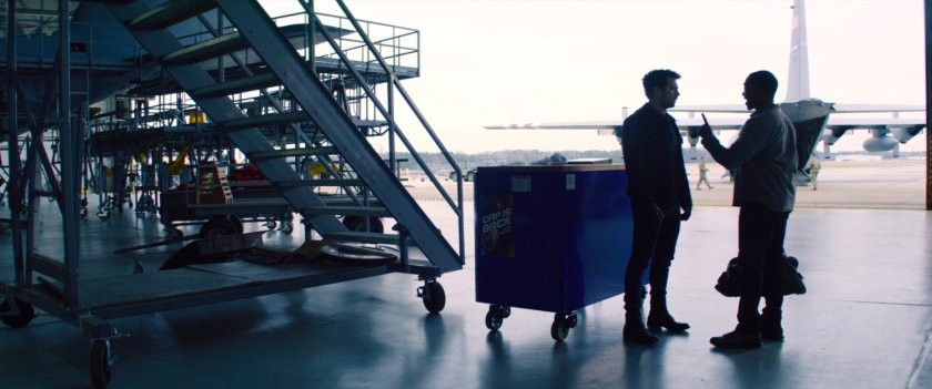 Sam and Bucky at an Air Reserve Base.