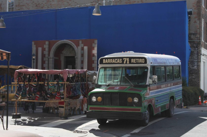 Behind the scenes shot of cut scene taking place in Argentina.