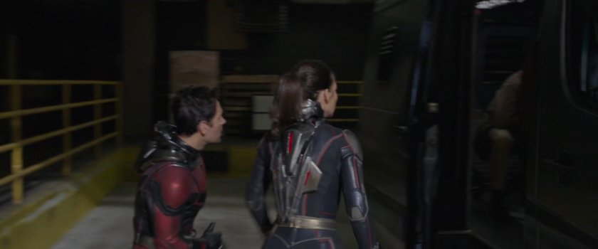 Scott and Hope walk towards van at loading dock.