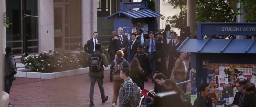 Agents in the school quad.