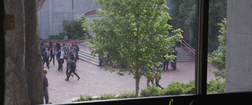 Agents in the school quad.