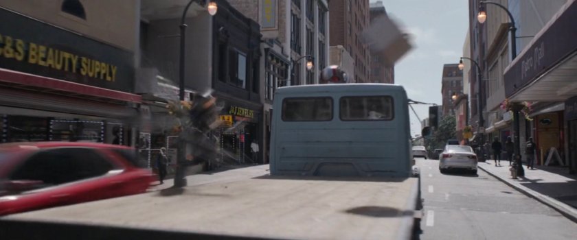 Hope and The Ghost fight on the back of a flatbed truck.