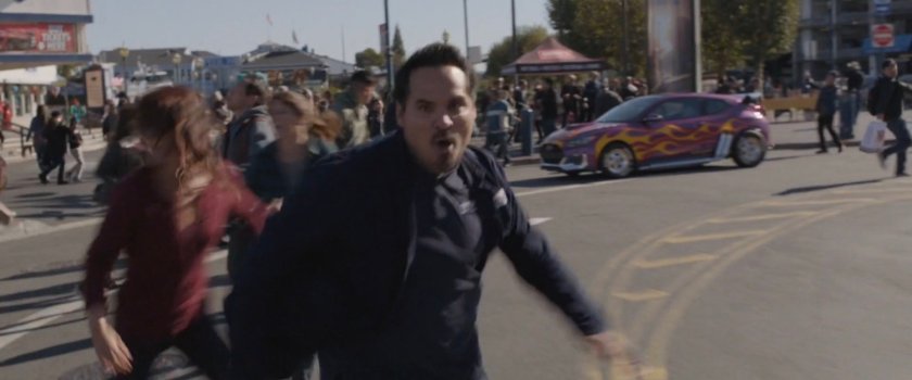 Luis in a crowd at the Embarcadero.