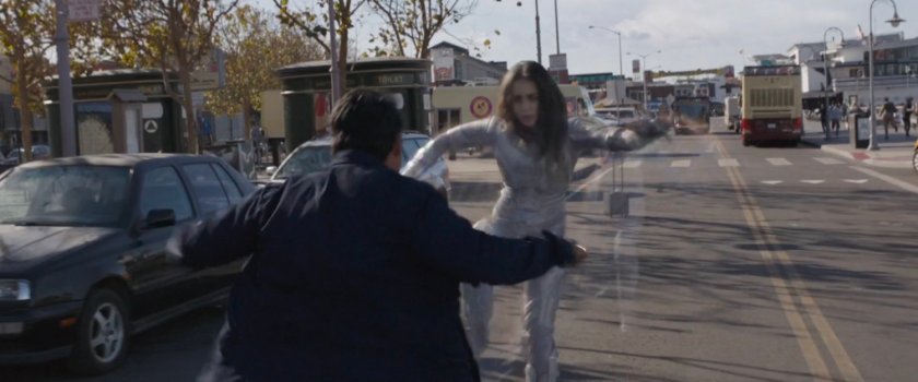 Luis tries to stop the Ghost at the Embarcadero.