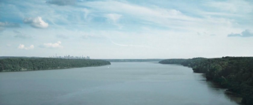 Aerial view of the Hudson river valley from the Avengers Facility.