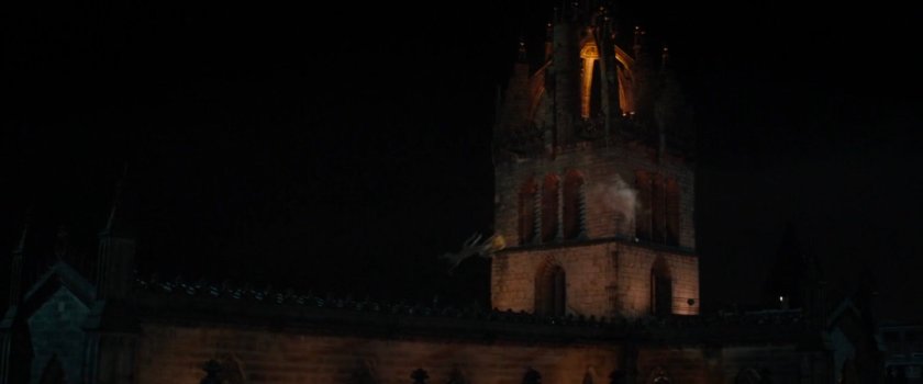 The tower of the Cathedral at night