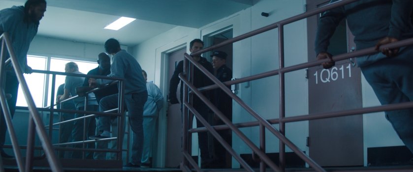 Bucky in a prison quad.