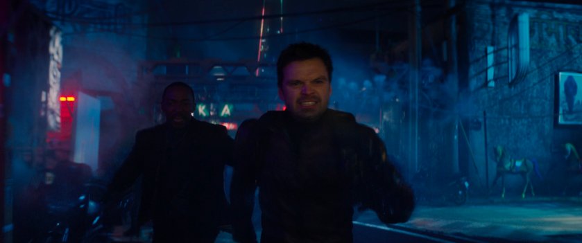 Bucky and Sam in low-town in Madripoor.