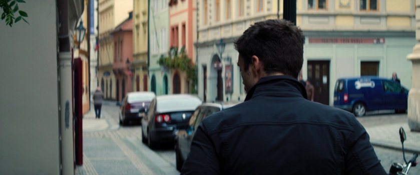 Bucky on a street in Riga.