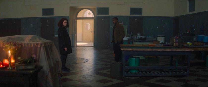 Karli and Sam in an old Latvian factory.