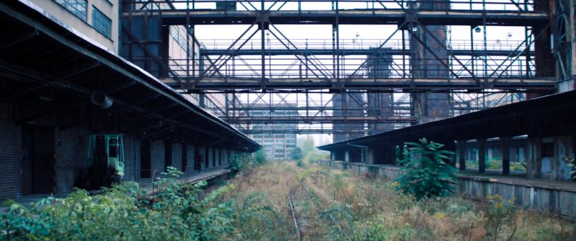 Exterior of Latvian warehouse.