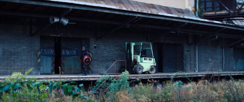 Exterior of Latvian warehouse.