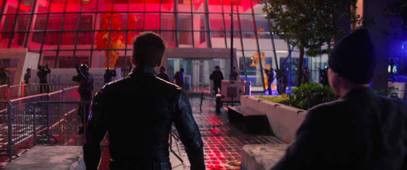 Bucky in plaza in front of GRC Headquarters.