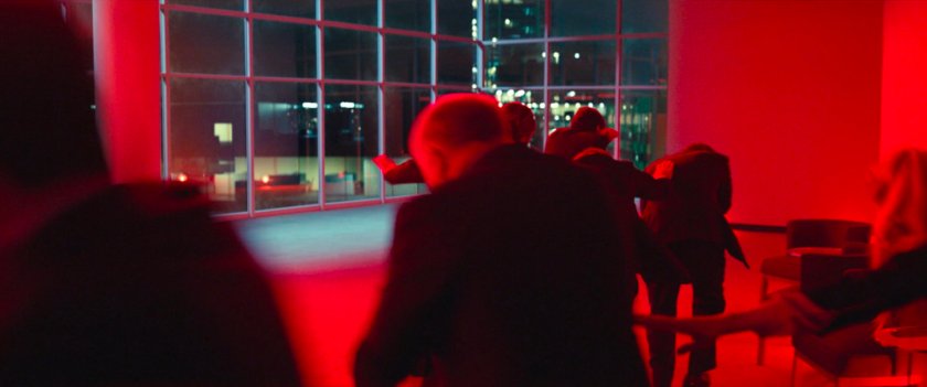People running from GRC Council Chamber.