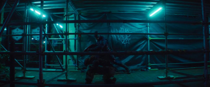 Scaffolding on a New York sidewalk.