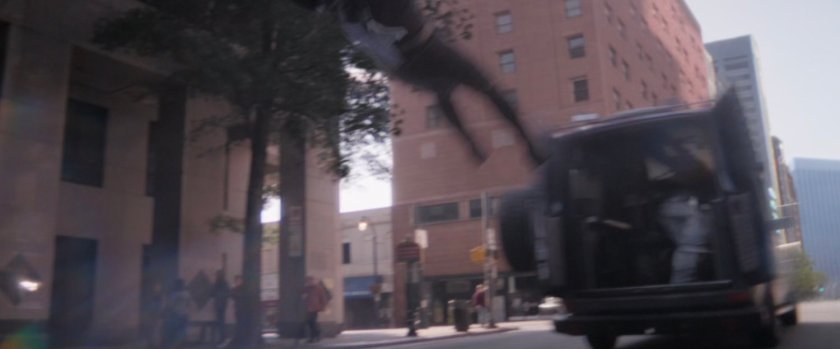 Hope gets kicked out the back of van by The Ghost.