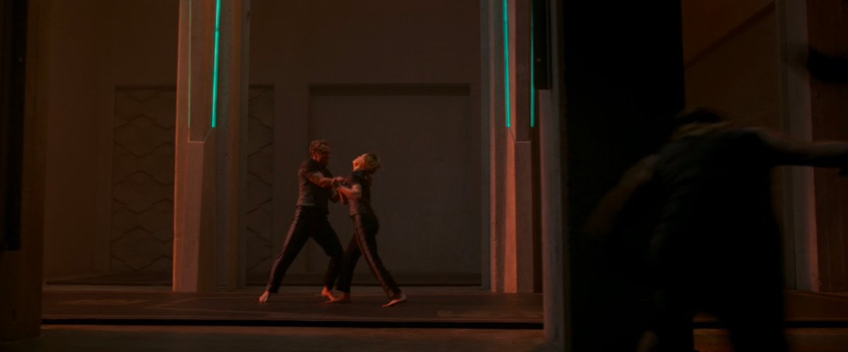 Vers and Yon-Rogg spar in Kree training center.