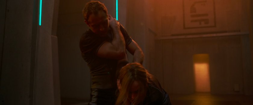 Vers and Yon-Rogg spar in Kree training center.