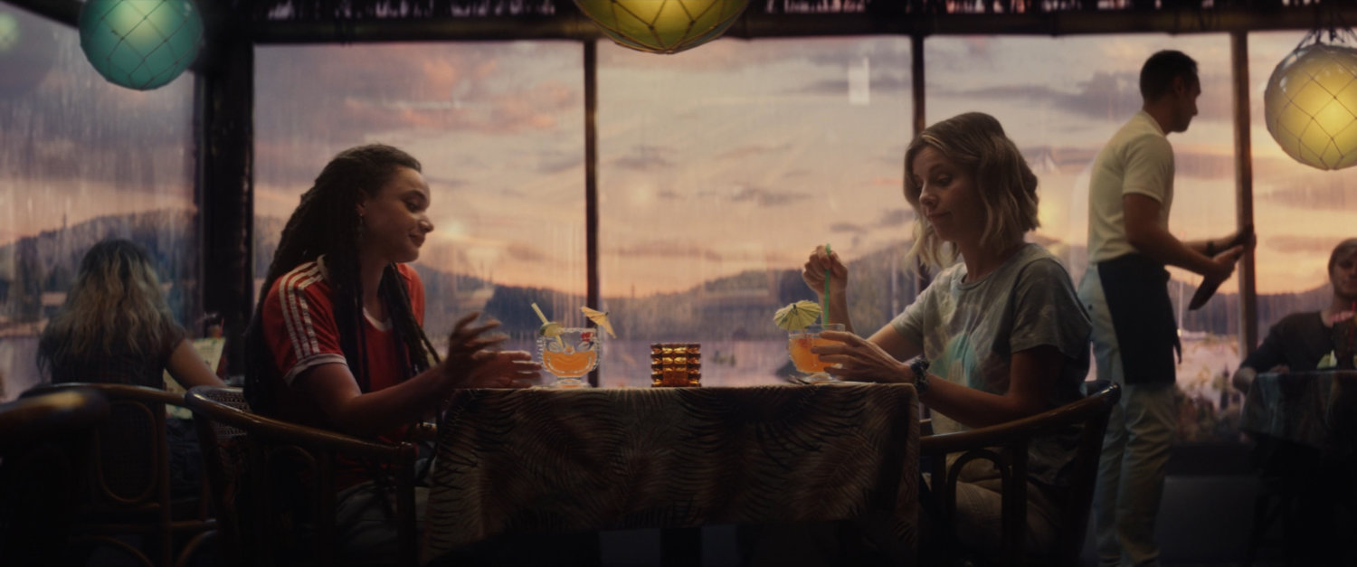 Sylvie and Hunter C-20 in a Polynesian style bar.