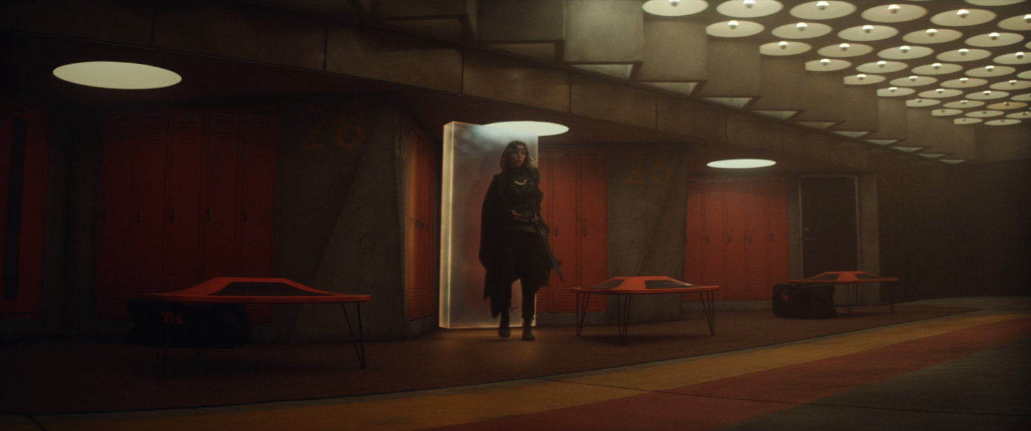 Sylvie in the TVA locker room.