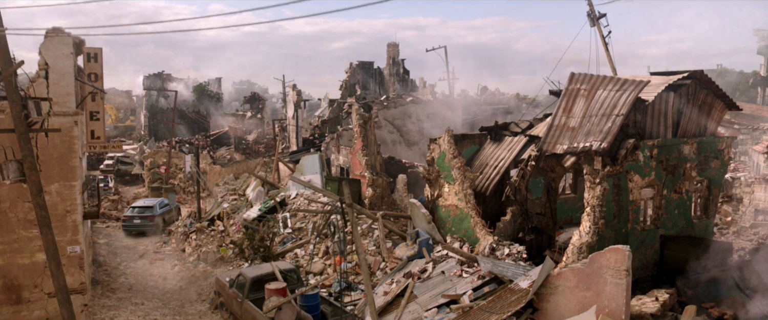 A destroyed Mexican town.