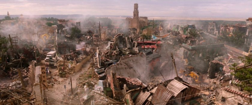 A destroyed Mexican town.