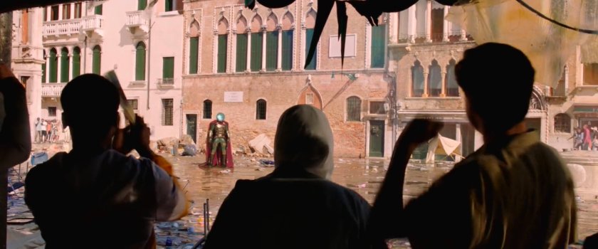 Students cheer for Mysterio in Santa Maria Formosa Square.