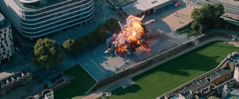 Explosion on platform near Tower of London.
