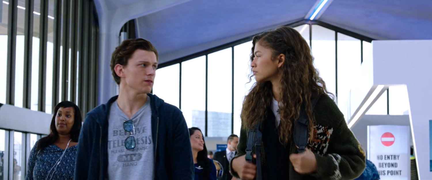 Peter and Michelle in Newark airport terminal.