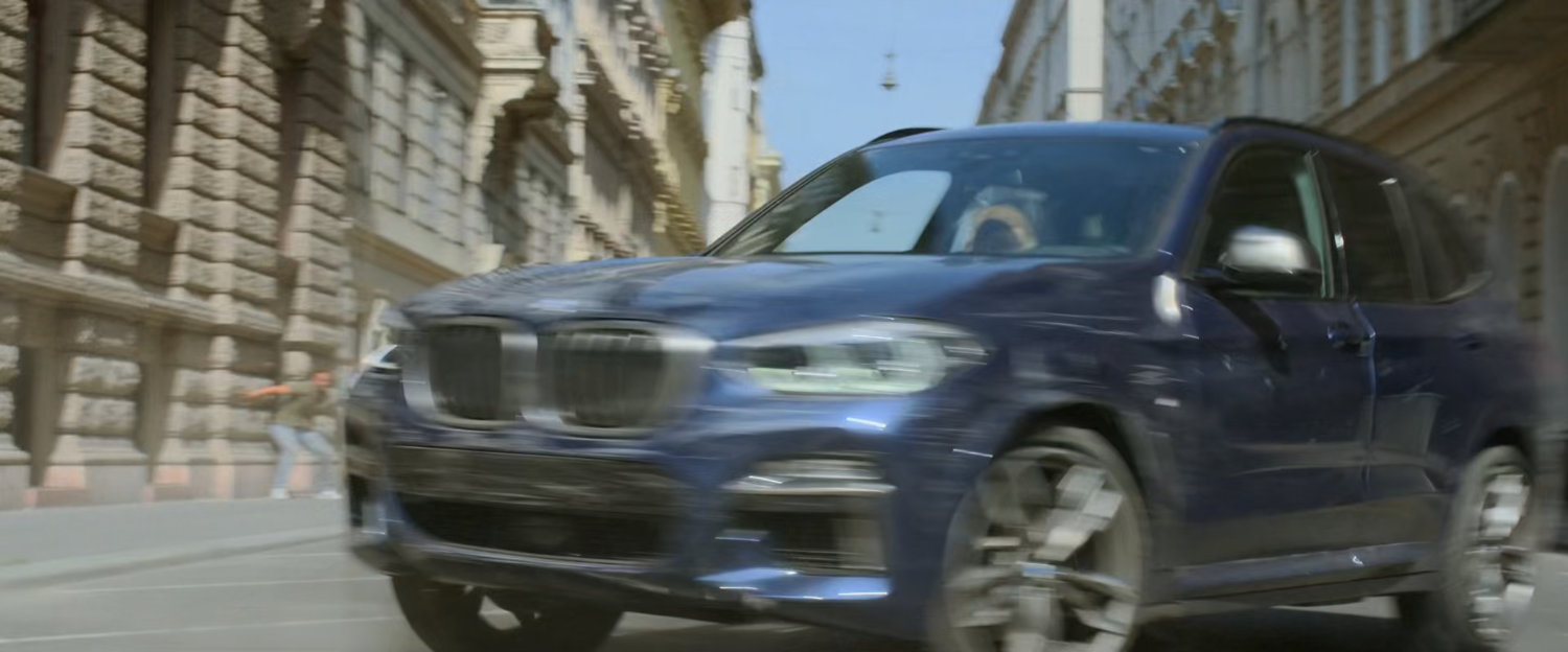 A car swerves on a Budapest street.