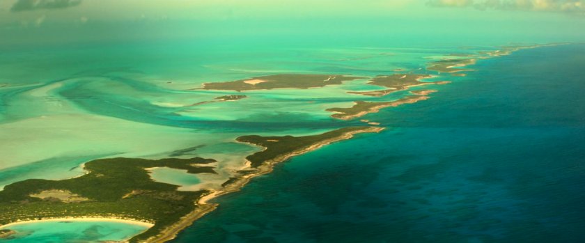 Aerial view of Cuban islands.