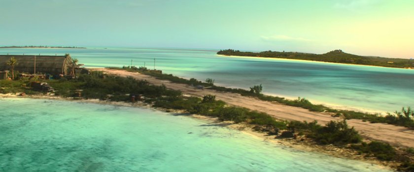 Aerial view of Cuban island runway.