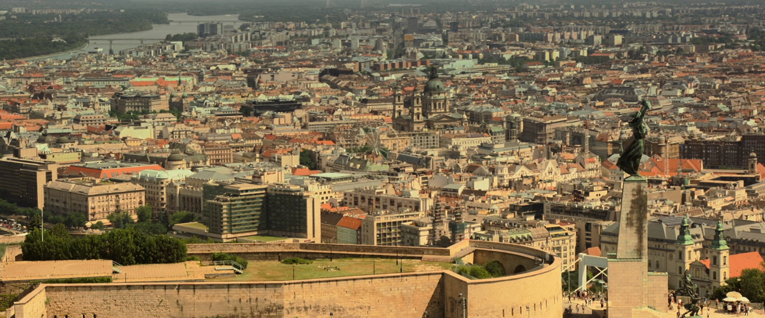 Aerial view of Budapest.