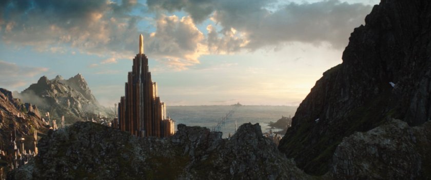The hills of Asgard with the city on the other side.
