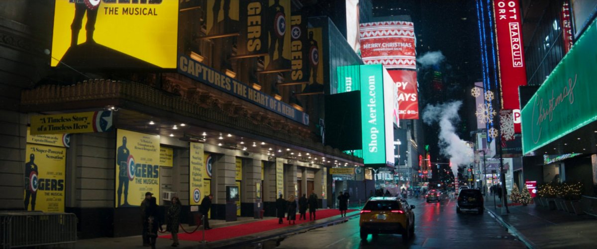 Exterior of theater showing Rogers: The Musical.