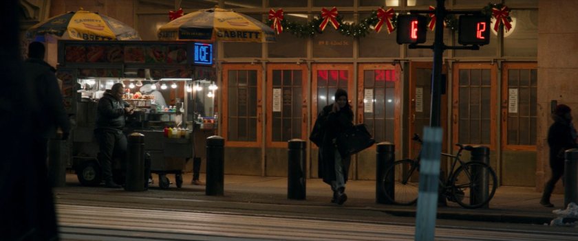 Kate Bishop exits Grand Central Terminal into Pershing Square.