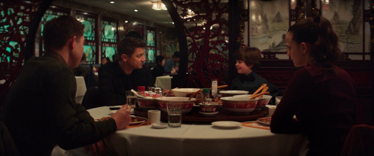 The Barton family in a Chinese restaurant.