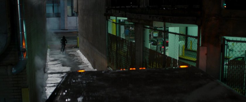 Kate runs out of hotel alley.