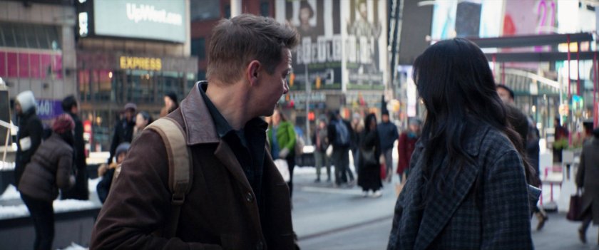 Clint and Kate walk through Times Square.
