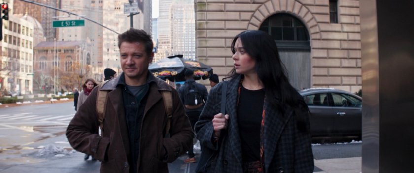 Clint and Kate on the sidewalk outside Bishop Security.