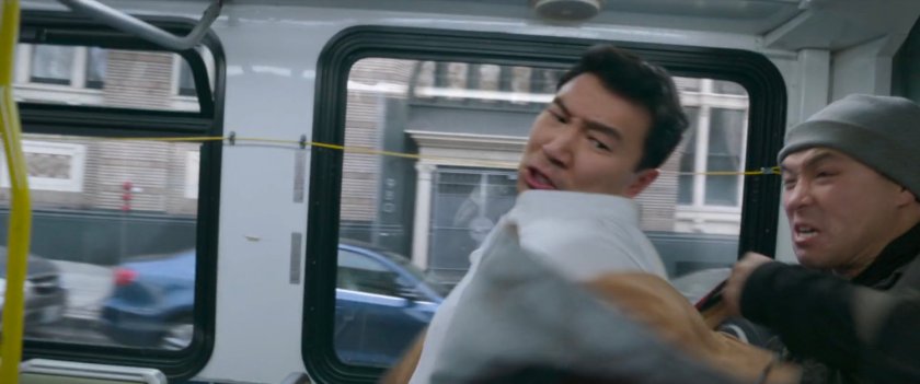 Shaun's jacket is ripped off on a San Francisco metro bus.