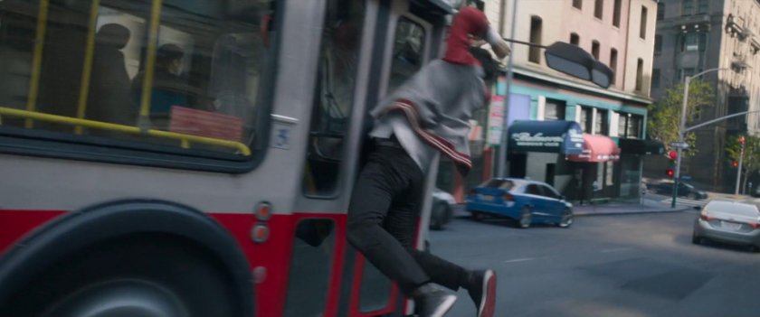 Shaun swinging into a San Francisco metro bus.