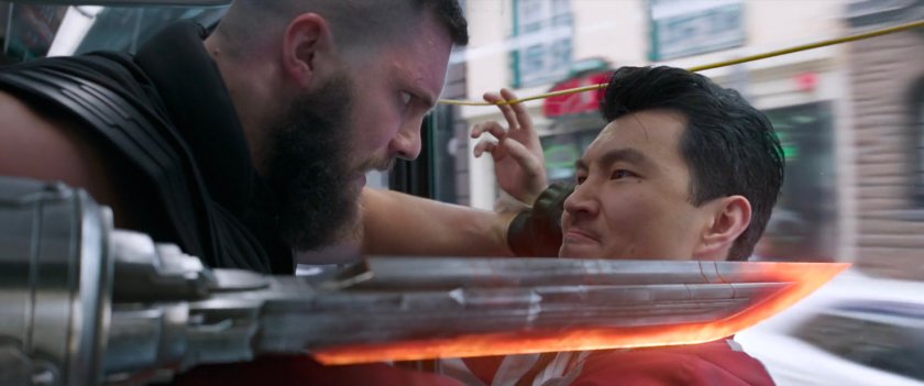 Close up of RazorFist and his blade threatening Shaun.