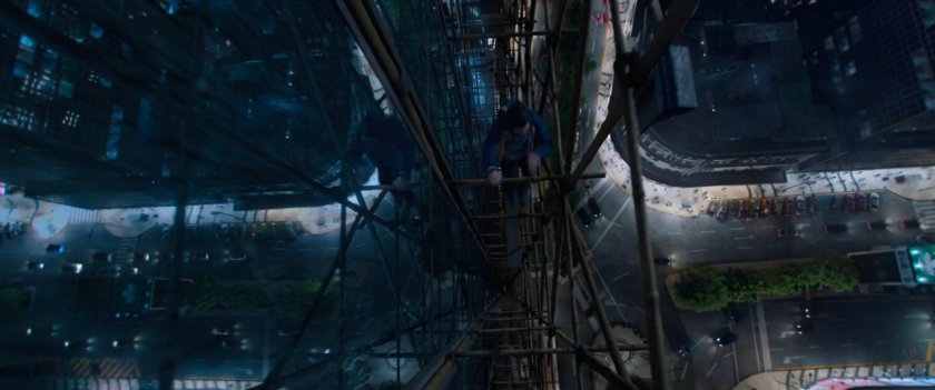 Shaun on skyscraper scaffolding in Macau.